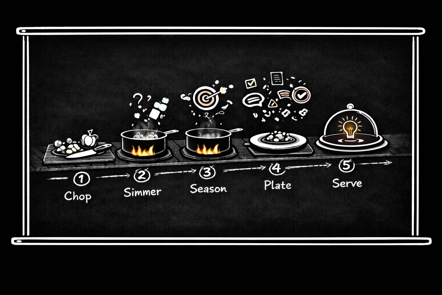 Startup pitch deck concept illustrated as a recipe